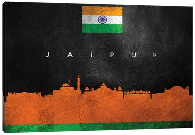 Jaipur India Skyline Canvas Art Print - International Flag Art