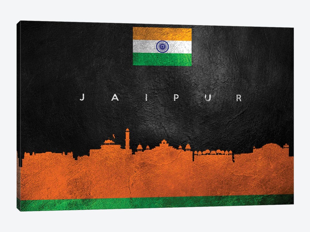 Jaipur India Skyline 1-piece Canvas Art