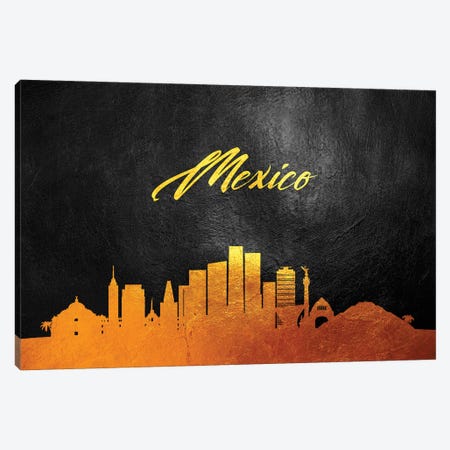 Mexico Gold Skyline Canvas Print #ABV587} by Adrian Baldovino Canvas Print