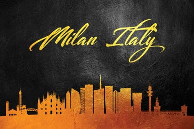 Milan Italy Gold Skyline by Adrian Baldovino canvas print
