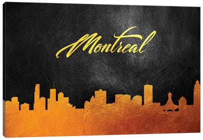 Montreal Canada Gold Skyline 2 Canvas Art Print