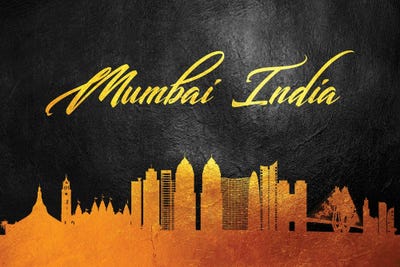 Mumbai India Gold Skyline by Adrian Baldovino art print