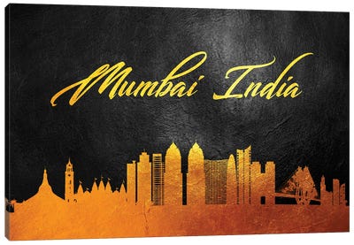 Mumbai India Gold Skyline Canvas Art Print