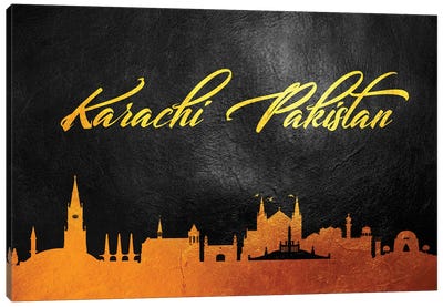 Karachi Pakistan Gold Skyline Canvas Art Print - Pakistan