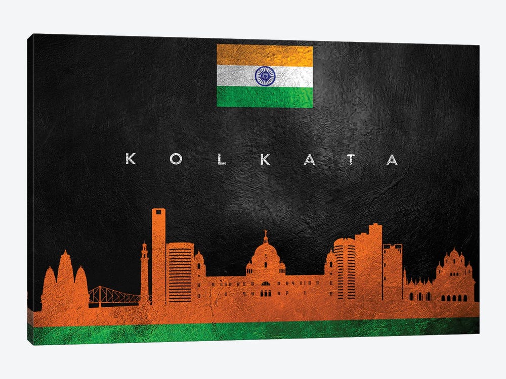 Kolkata India Skyline by Adrian Baldovino 1-piece Canvas Wall Art