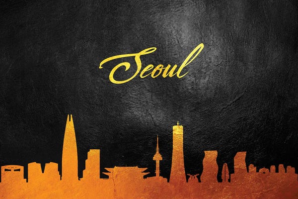 Seoul South Korea Gold Skyline