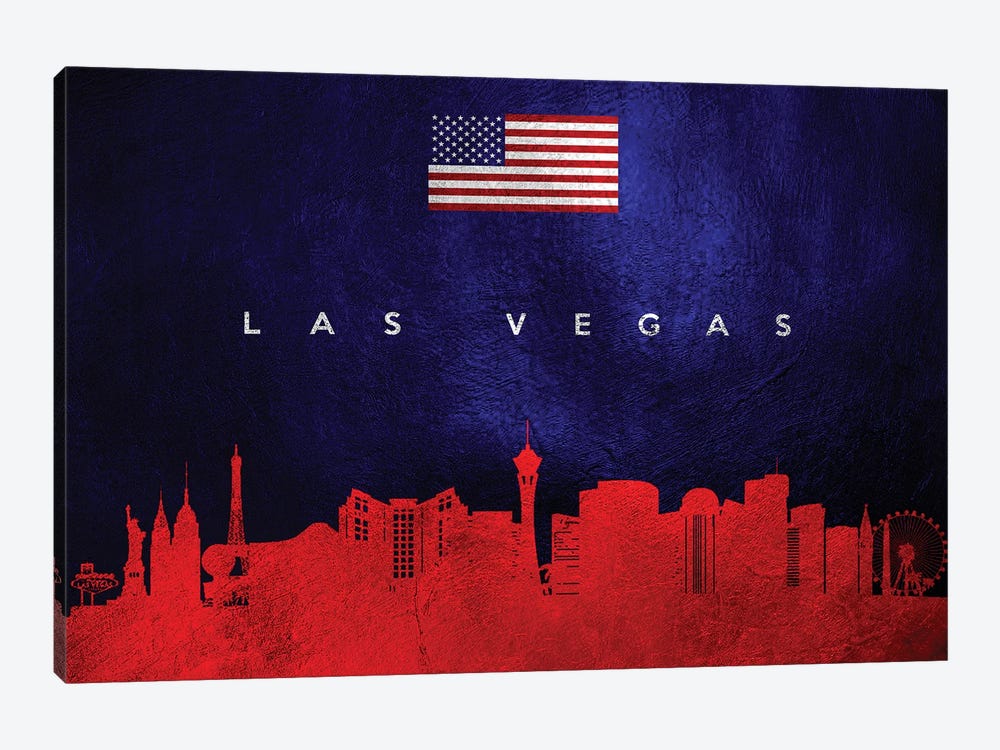 Las Vegas Nevada Skyline by Adrian Baldovino 1-piece Canvas Art Print