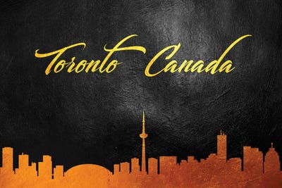 Toronto Canada Gold Skyline by Adrian Baldovino art print