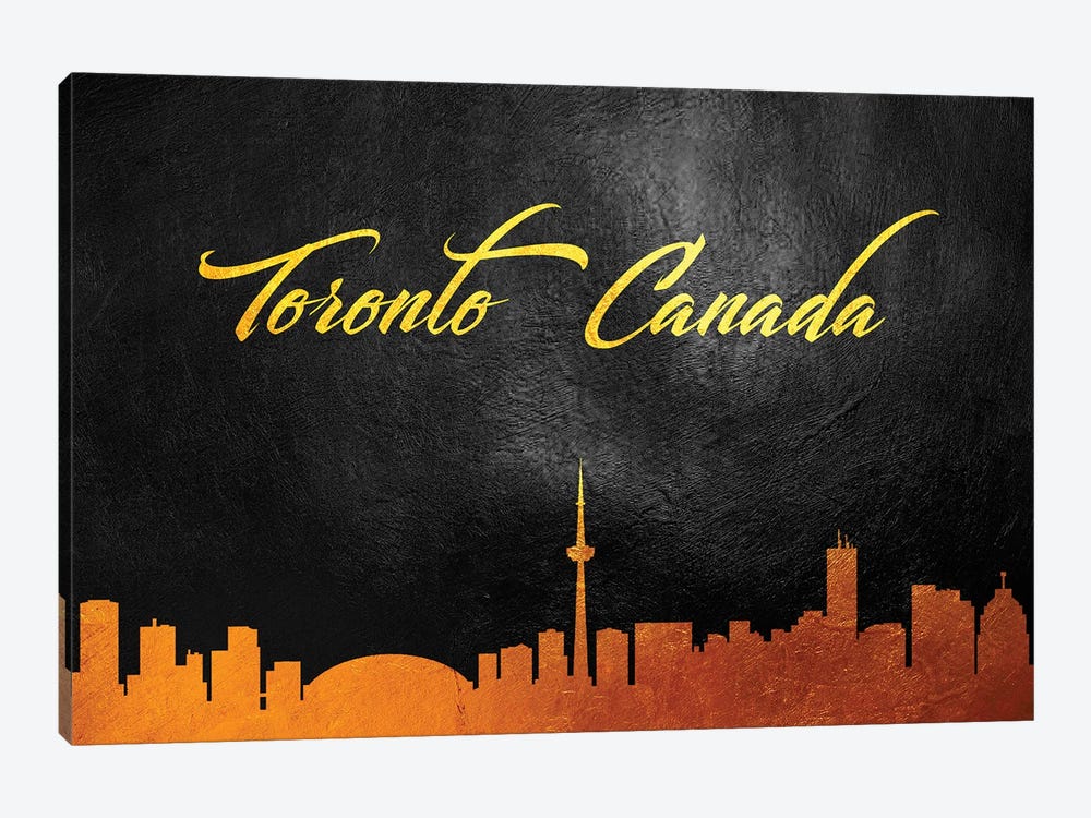 Toronto Canada Gold Skyline by Adrian Baldovino 1-piece Canvas Print