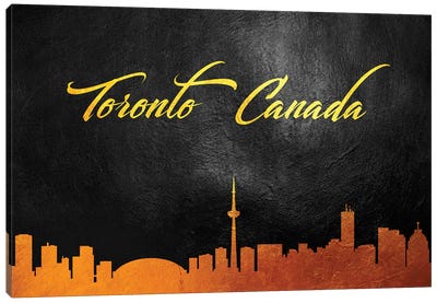 Toronto Canada Gold Skyline Canvas Art Print - Adrian Baldovino