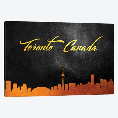 Toronto Canada Gold Skyline Canvas Print #ABV641} by Adrian Baldovino Canvas Art Print