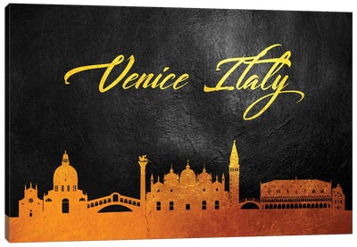 Venice Italy Gold Skyline Canvas Art Print - Adrian Baldovino