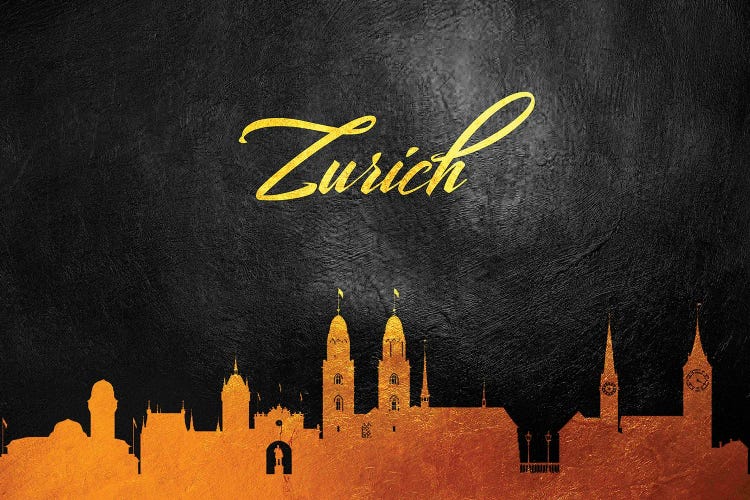 Zurich Switzerland Gold Skyline