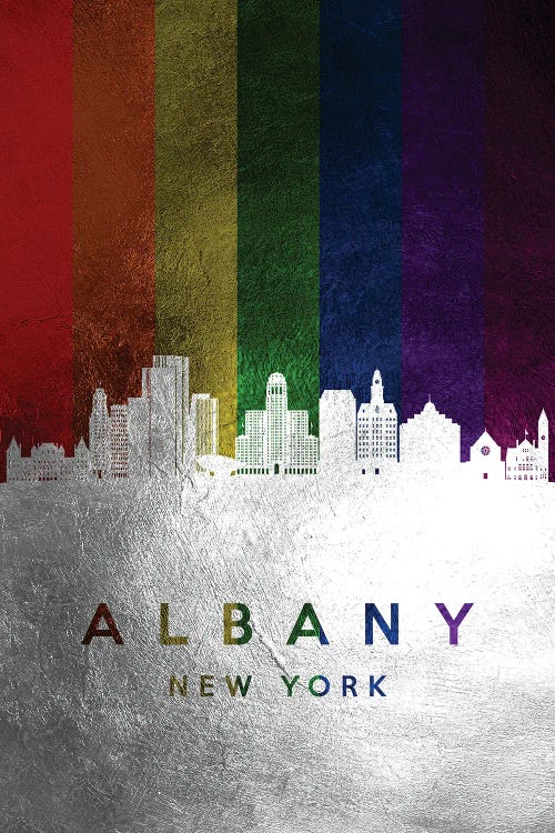 Albany New York Spectrum Skyline by Adrian Baldovino wall art