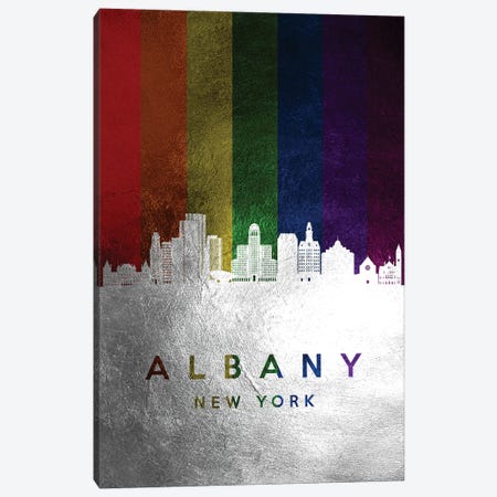 Albany New York Spectrum Skyline Canvas Print #ABV654} by Adrian Baldovino Canvas Art Print