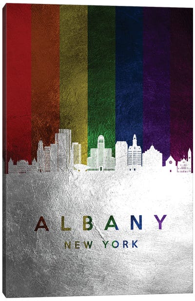 Albany New York Spectrum Skyline Canvas Art Print