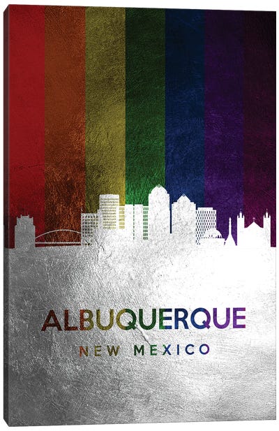Albuquerque New Mexico Spectrum Skyline Canvas Art Print - Adrian Baldovino