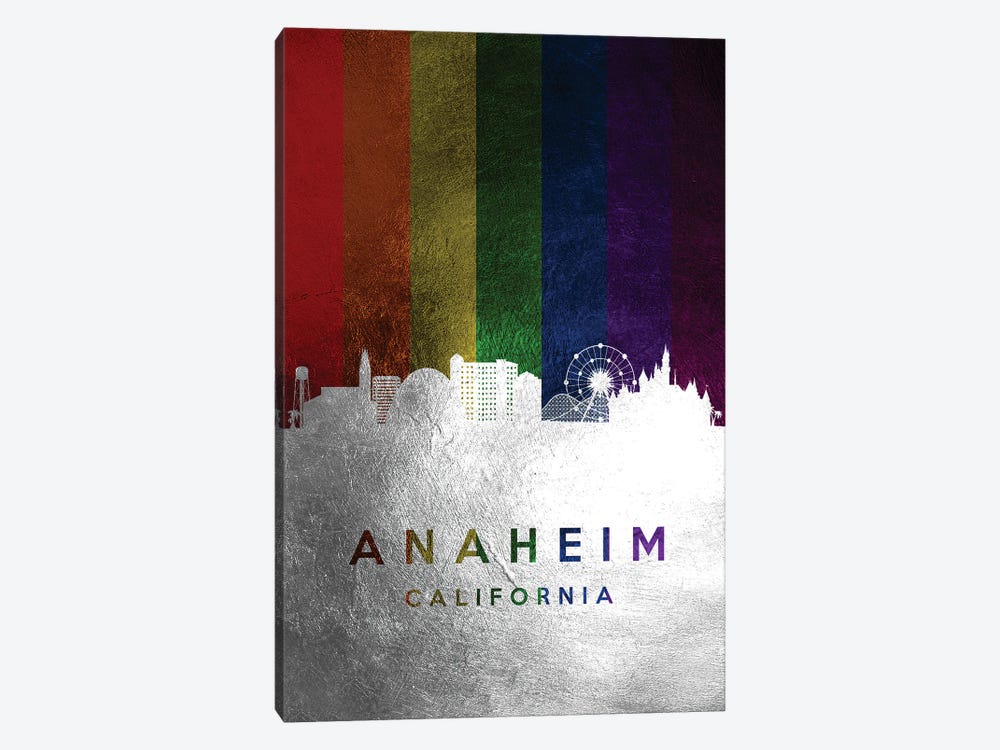 Anaheim California Spectrum Skyline by Adrian Baldovino 1-piece Art Print