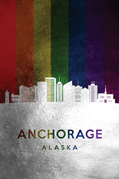 Anchorage Alaska Spectrum Skyline by Adrian Baldovino wall art