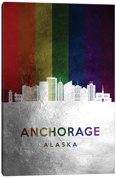 Anchorage Alaska Spectrum Skyline Canvas Art Print - Anchorage Art