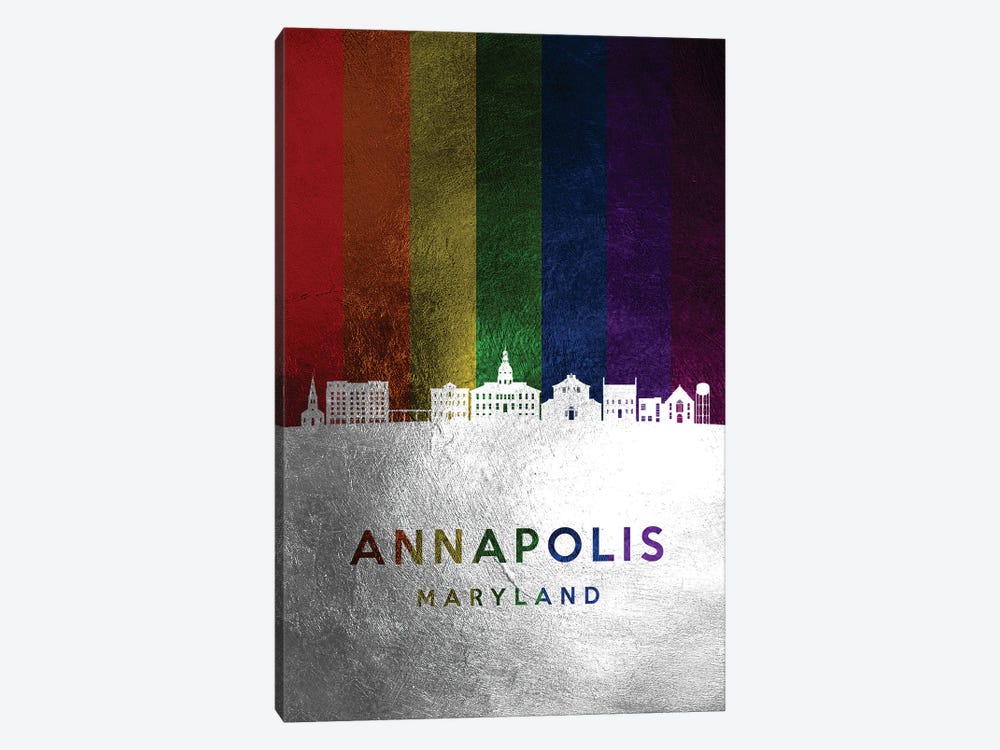 Annapolis Maryland Spectrum Skyline by Adrian Baldovino 1-piece Canvas Art Print