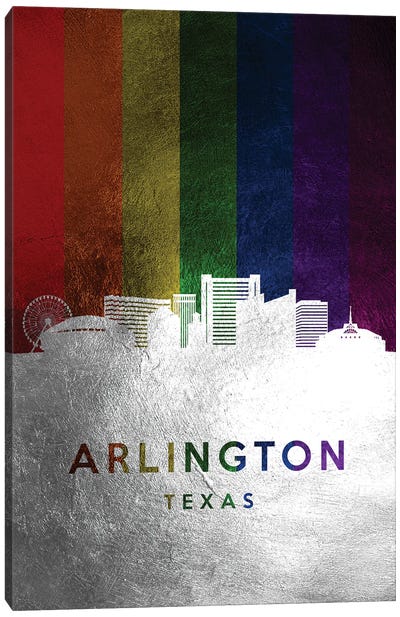 Arlington Texas Spectrum Skyline Canvas Art Print - LGBTQ+ Art