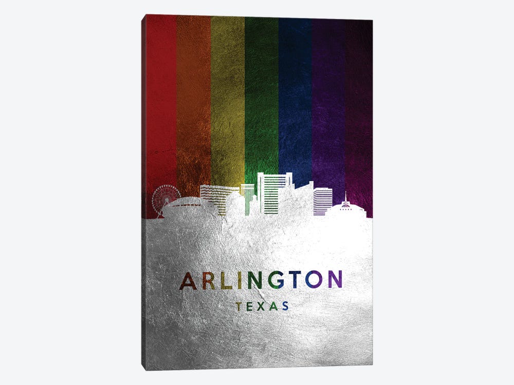 Arlington Texas Spectrum Skyline by Adrian Baldovino 1-piece Canvas Art