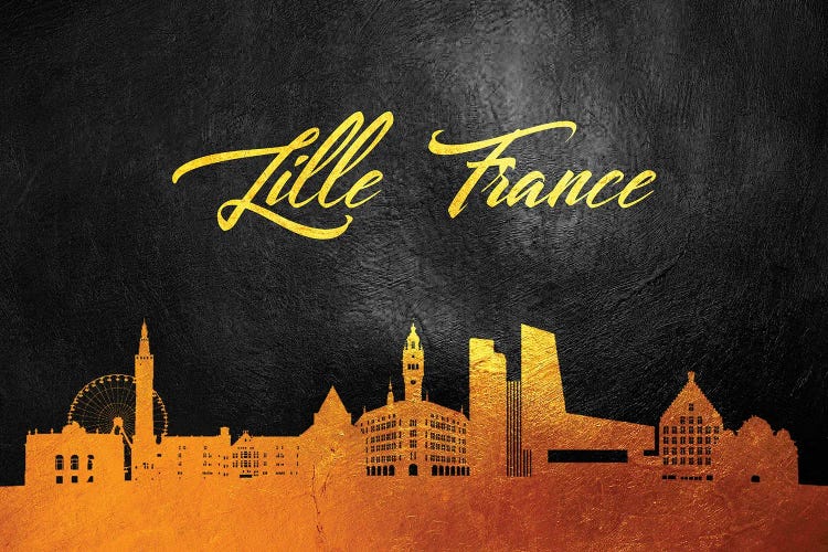 Lille France Gold Skyline