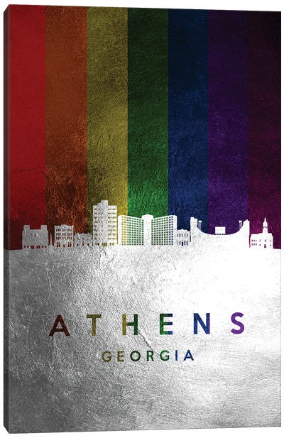 Athens Georgia Spectrum Skyline Canvas Art Print - LGBTQ+ Art