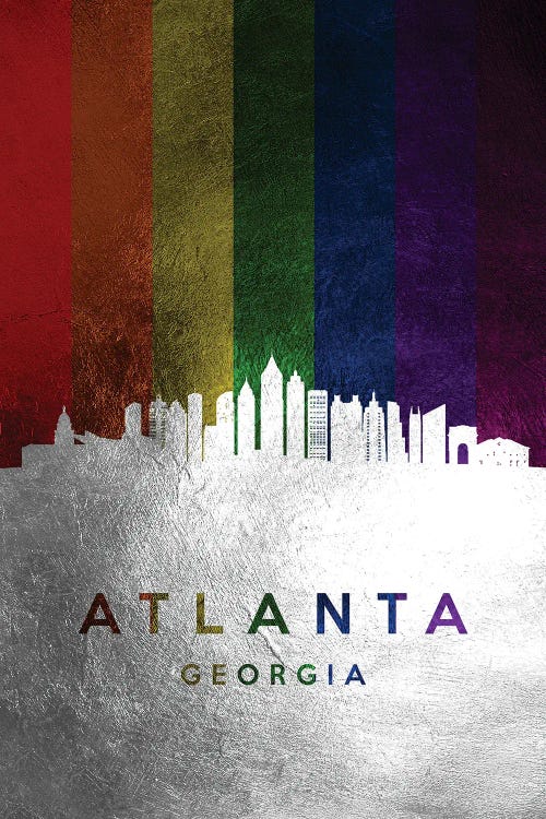 Atlanta Georgia Spectrum Skyline by Adrian Baldovino wall art