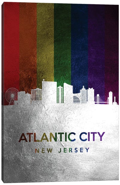Atlantic City New Jersey Spectrum Skyline Canvas Art Print - LGBTQ+ Art