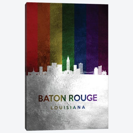Baton Rouge Louisiana Spectrum Skyline Canvas Print #ABV665} by Adrian Baldovino Canvas Wall Art