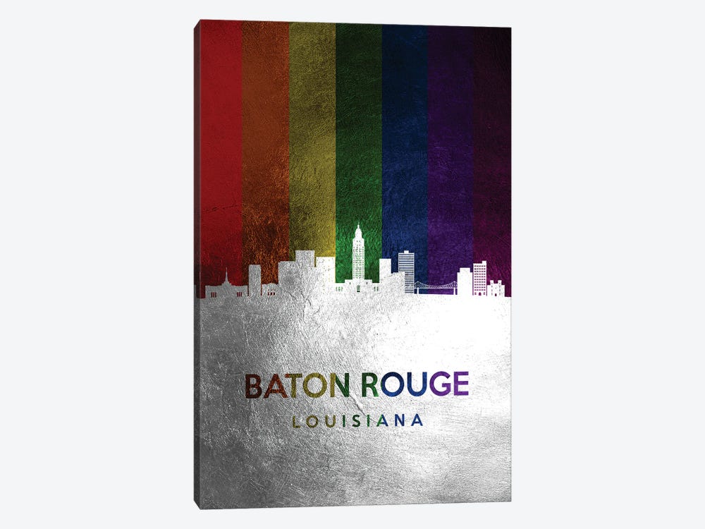 Baton Rouge Louisiana Spectrum Skyline by Adrian Baldovino 1-piece Canvas Print
