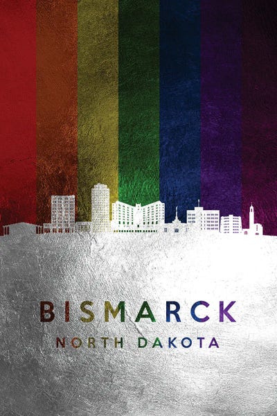 Bismarck North Dakota Spectrum Skyline by Adrian Baldovino art print