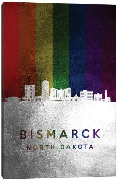 Bismarck North Dakota Spectrum Skyline Canvas Art Print - LGBTQ+ Art