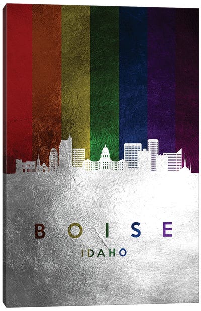 Boise Idaho Spectrum Skyline Canvas Art Print - LGBTQ+ Art