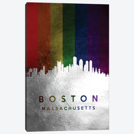 Boston Massachusetts Spectrum Skyline Canvas Print #ABV669} by Adrian Baldovino Art Print