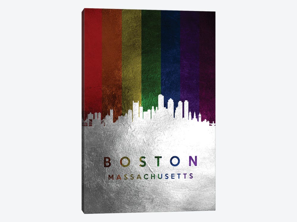 Boston Massachusetts Spectrum Skyline by Adrian Baldovino 1-piece Canvas Print