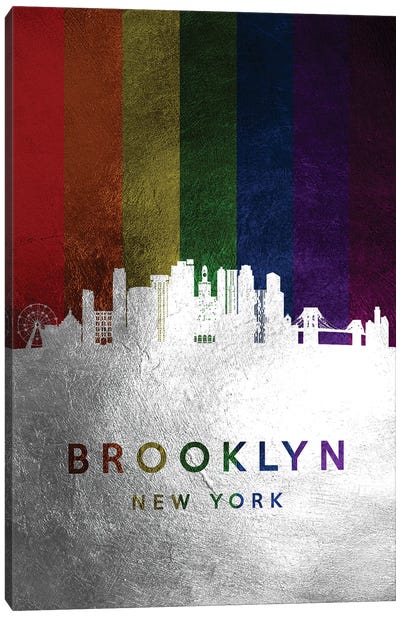 Brooklyn New York Spectrum Skyline Canvas Art Print - LGBTQ+ Art
