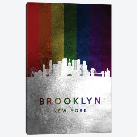 Brooklyn New York Spectrum Skyline Canvas Print #ABV670} by Adrian Baldovino Canvas Art