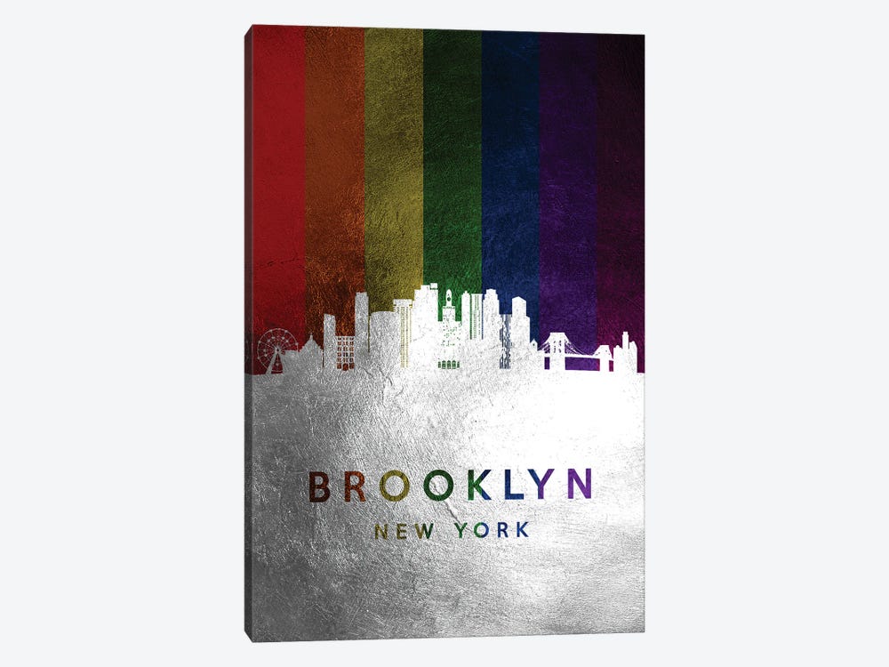 Brooklyn New York Spectrum Skyline by Adrian Baldovino 1-piece Canvas Print