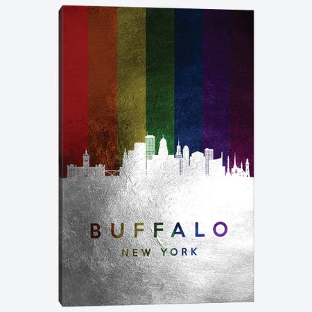 Buffalo New York Spectrum Skyline Canvas Print #ABV671} by Adrian Baldovino Canvas Wall Art