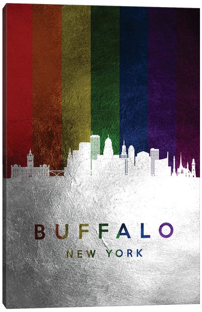 Buffalo New York Spectrum Skyline Canvas Art Print - LGBTQ+ Art