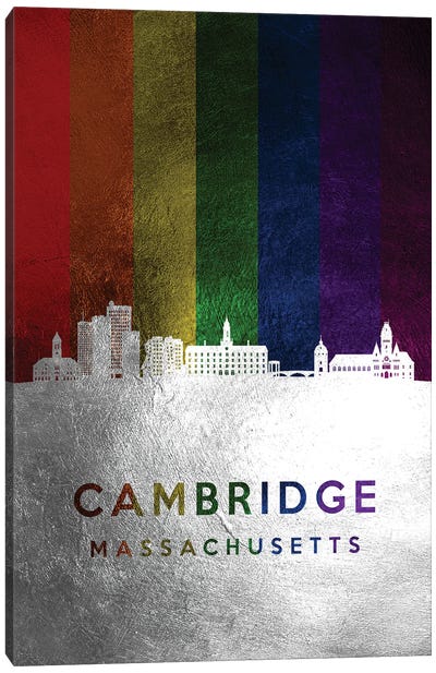 Cambridge Massachusetts Spectrum Skyline Canvas Art Print - LGBTQ+ Art