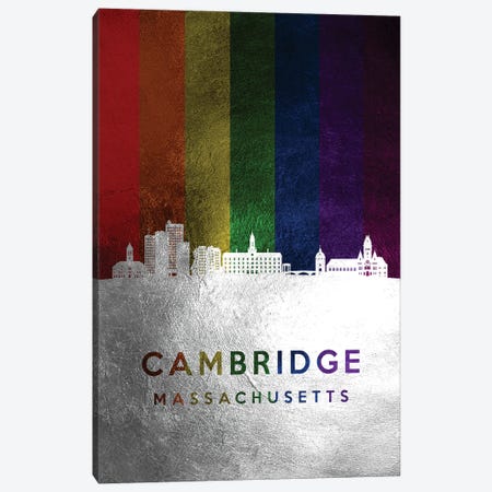 Cambridge Massachusetts Spectrum Skyline Canvas Print #ABV672} by Adrian Baldovino Canvas Artwork