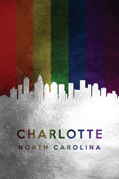 Charlotte: Charlotte North Carolina Spectrum Skyline by Adrian Baldovino