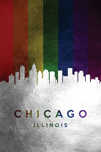 Silver: Chicago Illinois Spectrum Skyline by Adrian Baldovino