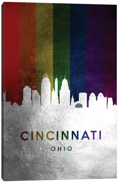 Cincinnati Ohio Spectrum Skyline Canvas Art Print - Ohio Art