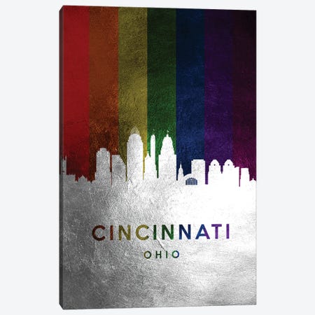 Cincinnati Ohio Spectrum Skyline Canvas Print #ABV675} by Adrian Baldovino Canvas Art Print