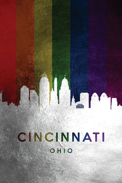 Cincinnati: Cincinnati Ohio Spectrum Skyline by Adrian Baldovino